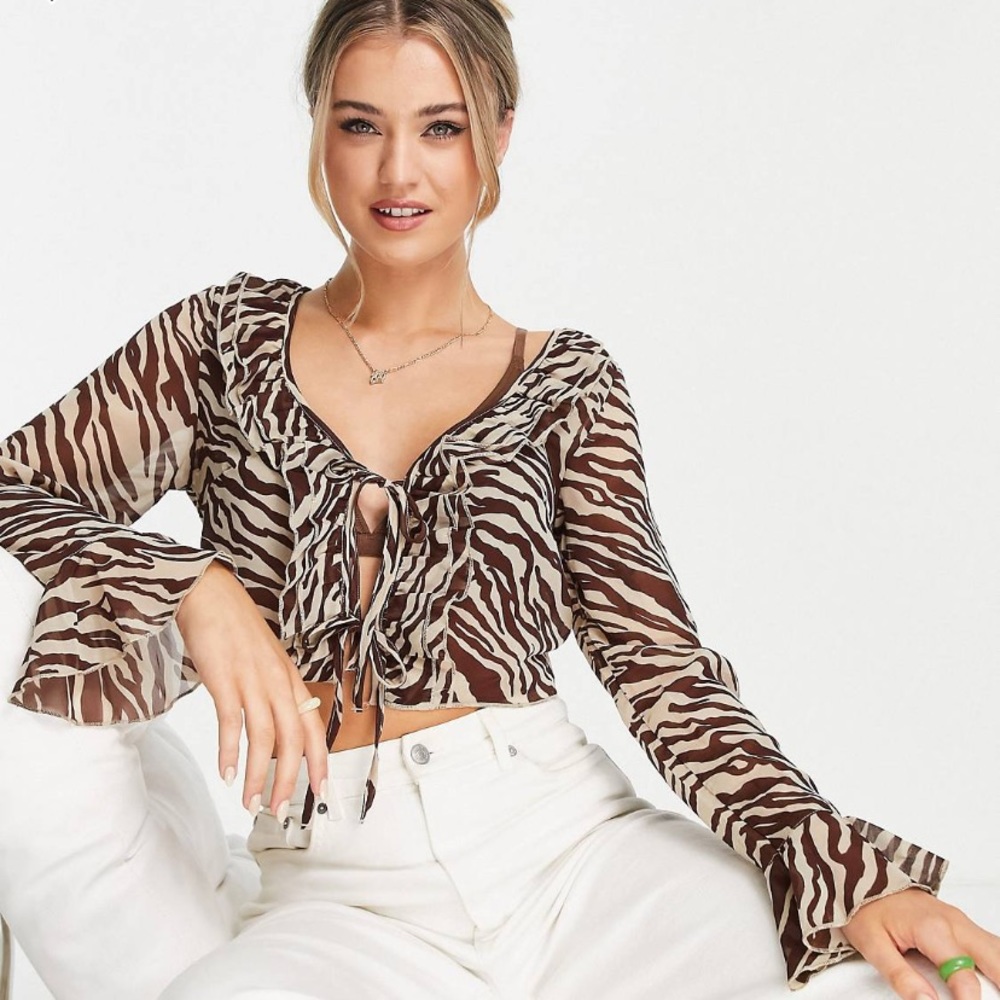 ASOS ruffle sleeve blouse